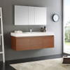 Fresca Mezzo 60" Teak Wall Hung Single Sink Modern Bathroom Vanity W/ Medicine Cabinet - FVN8041TK