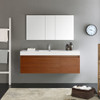 Fresca Mezzo 60" Teak Wall Hung Single Sink Modern Bathroom Vanity W/ Medicine Cabinet - FVN8041TK