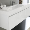 Fresca Mezzo 60" White Wall Hung Single Sink Modern Bathroom Vanity W/ Medicine Cabinet - FVN8041WH