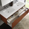 Fresca Mezzo 60" Teak Wall Hung Double Sink Modern Bathroom Vanity W/ Medicine Cabinet - FVN8042TK