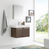 Fresca Vista 30" Walnut Wall Hung Modern Bathroom Vanity W/ Medicine Cabinet - FVN8089GW