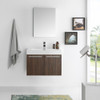 Fresca Vista 30" Walnut Wall Hung Modern Bathroom Vanity W/ Medicine Cabinet - FVN8089GW