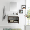 Fresca Vista 30" Walnut Wall Hung Modern Bathroom Vanity W/ Medicine Cabinet - FVN8089GW