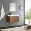 Fresca Vista 30" Teak Wall Hung Modern Bathroom Vanity W/ Medicine Cabinet - FVN8089TK