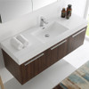 Fresca Vista 60" Walnut Wall Hung Single Sink Modern Bathroom Vanity W/ Medicine Cabinet - FVN8093GW