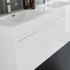 Fresca Vista 60" White Wall Hung Double Sink Modern Bathroom Vanity W/ Medicine Cabinet - FVN8093WH-D