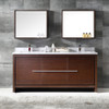 Fresca Allier 72" Wenge Brown Modern Double Sink Bathroom Vanity W/ Mirror - FVN8172WG