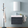 Fresca Valencia 30" Dark Slate Gray Wall Hung Modern Bathroom Vanity W/ Medicine Cabinet - FVN8330GG