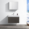 Fresca Valencia 36" Gray Oak Wall Hung Modern Bathroom Vanity W/ Medicine Cabinet - FVN8336GO