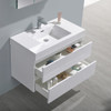 Fresca Valencia 36" Glossy White Wall Hung Modern Bathroom Vanity W/ Medicine Cabinet - FVN8336WH