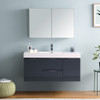 Fresca Valencia 48" Dark Slate Gray Wall Hung Modern Bathroom Vanity W/ Medicine Cabinet - FVN8348GG