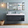 Fresca Valencia 60" Dark Slate Gray Wall Hung Modern Bathroom Vanity W/ Medicine Cabinet - FVN8360GG