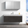 Fresca Valencia 60" Gray Oak Wall Hung Modern Bathroom Vanity W/ Medicine Cabinet - FVN8360GO