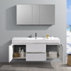 Fresca Valencia 60" Glossy White Wall Hung Modern Bathroom Vanity W/ Medicine Cabinet - FVN8360WH