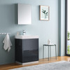 Fresca Valencia 24" Dark Slate Gray Free Standing Modern Bathroom Vanity W/ Medicine Cabinet - FVN8424GG