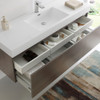 Fresca Mezzo 60" Gray Oak Wall Hung Single Sink Modern Bathroom Cabinet W/ Integrated Sink - FCB8041GO-I