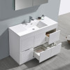Fresca Valencia 48" Glossy White Free Standing Modern Bathroom Vanity W/ Medicine Cabinet - FVN8448WH