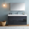 Fresca Valencia 60" Dark Slate Gray Free Standing Modern Bathroom Vanity W/ Medicine Cabinet - FVN8460GG