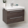 Fresca Medio 32" Gray Oak Modern Bathroom Cabinet W/ Vessel Sink - FCB8080GO-I