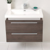 Fresca Medio 32" Gray Oak Modern Bathroom Cabinet W/ Vessel Sink - FCB8080GO-I