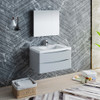 Fresca Tuscany 36" Glossy Gray Wall Hung Modern Bathroom Vanity W/ Medicine Cabinet - FVN9036GRG