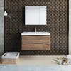 Fresca Tuscany 36" Rosewood Wall Hung Modern Bathroom Vanity W/ Medicine Cabinet - FVN9036RW