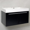 Fresca Vista 36" Black Modern Bathroom Cabinet W/ Integrated Sink - FCB8090BW-I