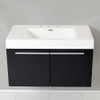Fresca Vista 36" Black Modern Bathroom Cabinet W/ Integrated Sink - FCB8090BW-I