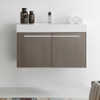 Fresca Vista 36" Gray Oak Modern Bathroom Cabinet W/ Integrated Sink - FCB8090GO-I