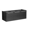 Fresca Vista 48" Black Wall Hung Double Sink Modern Bathroom Cabinet - FCB8092BW-D