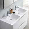 Fresca Tuscany 48" Glossy White Free Standing Double Sink Modern Bathroom Vanity W/ Medicine Cabinet - FVN9148WH-D