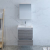 Fresca Catania 24" Glossy Ash Gray Wall Hung Modern Bathroom Vanity W/ Medicine Cabinet - FVN9224HA