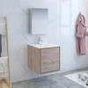 Fresca Catania 24" Rustic Natural Wood Wall Hung Modern Bathroom Vanity W/ Medicine Cabinet - FVN9224RNW