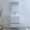 Fresca Catania 24" Glossy White Wall Hung Modern Bathroom Vanity W/ Medicine Cabinet - FVN9224WH