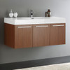 Fresca Vista 48" Teak Wall Hung Modern Bathroom Cabinet W/ Integrated Sink - FCB8092TK-I