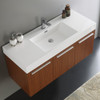Fresca Vista 48" Teak Wall Hung Modern Bathroom Cabinet W/ Integrated Sink - FCB8092TK-I