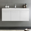Fresca Vista 48" White Wall Hung Modern Bathroom Cabinet W/ Integrated Sink - FCB8092WH-I