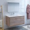 Fresca Catania 48" Rustic Natural Wood Wall Hung Modern Bathroom Vanity W/ Medicine Cabinet - FVN9248RNW