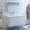 Fresca Catania 48" Glossy White Wall Hung Modern Bathroom Vanity W/ Medicine Cabinet - FVN9248WH