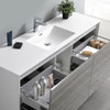 Fresca Catania 60" Glossy Ash Gray Wall Hung Single Sink Modern Bathroom Vanity W/ Medicine Cabinet - FVN9260HA-S