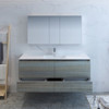 Fresca Catania 60" Ocean Gray Wall Hung Single Sink Modern Bathroom Vanity W/ Medicine Cabinet - FVN9260OG-S