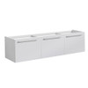 Fresca Vista 60" White Wall Hung Single Sink Modern Bathroom Cabinet - FCB8093WH