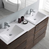 Fresca Lazzaro 60" Rosewood Free Standing Double Sink Modern Bathroom Vanity W/ Medicine Cabinet - FVN93-241224RW-D