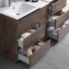 Fresca Lazzaro 60" Rosewood Free Standing Double Sink Modern Bathroom Vanity W/ Medicine Cabinet - FVN93-241224RW-D