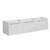Fresca Vista 60" White Wall Hung Double Sink Modern Bathroom Cabinet - FCB8093WH-D