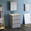 Fresca Lazzaro 24" Gray Free Standing Modern Bathroom Vanity W/ Medicine Cabinet - FVN9324GR