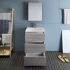 Fresca Lazzaro 24" Glossy Ash Gray Free Standing Modern Bathroom Vanity W/ Medicine Cabinet - FVN9324HA