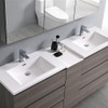 Fresca Lazzaro 72" Gray Wood Free Standing Double Sink Modern Bathroom Vanity W/ Medicine Cabinet - FVN93-301230MGO-D