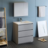 Fresca Lazzaro 30" Gray Free Standing Modern Bathroom Vanity W/ Medicine Cabinet - FVN9330GR