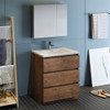 Fresca Lazzaro 30" Rosewood Free Standing Modern Bathroom Vanity W/ Medicine Cabinet - FVN9330RW